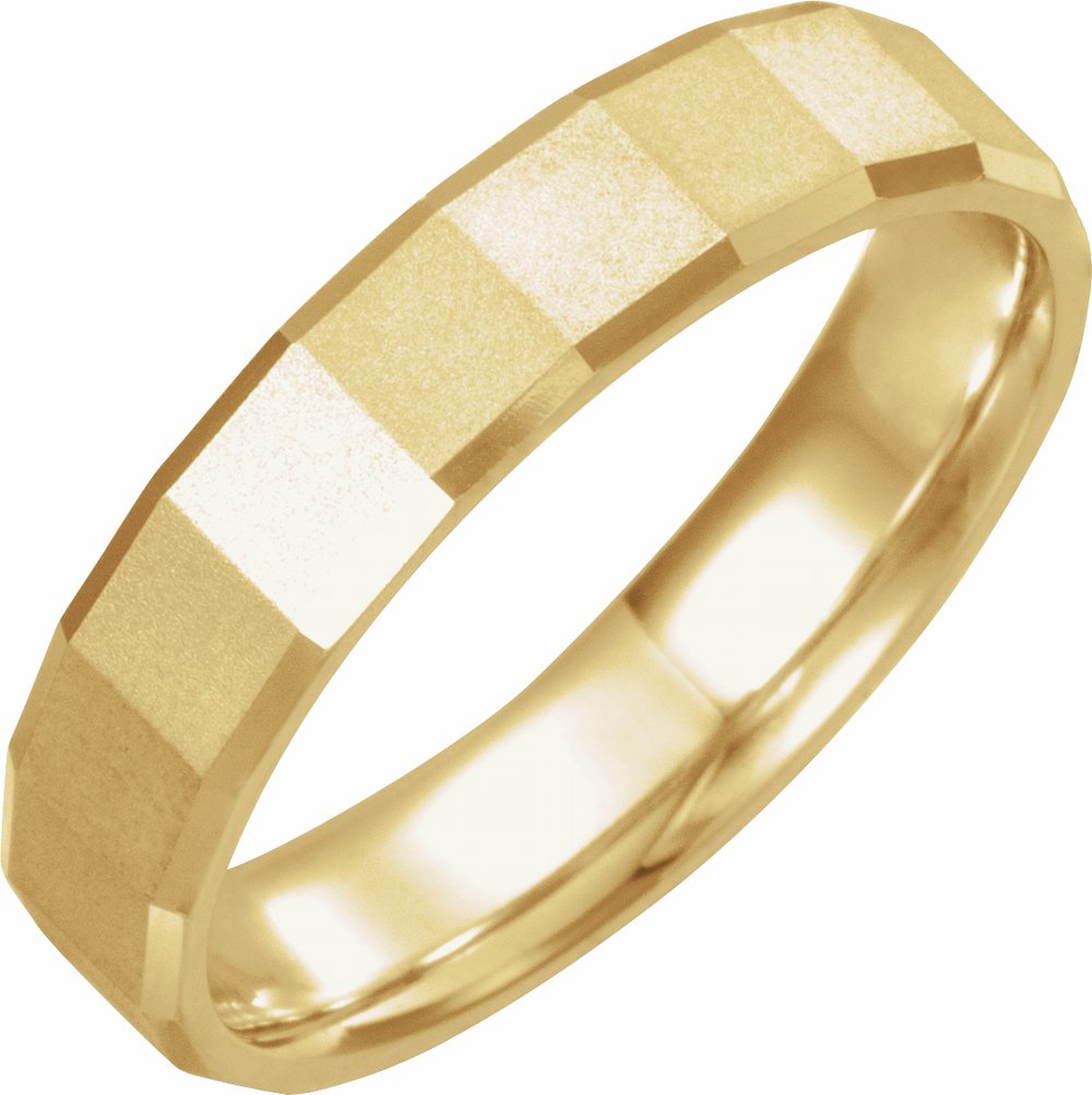 14K Yellow 5 mm Geometric Band Size 6.5