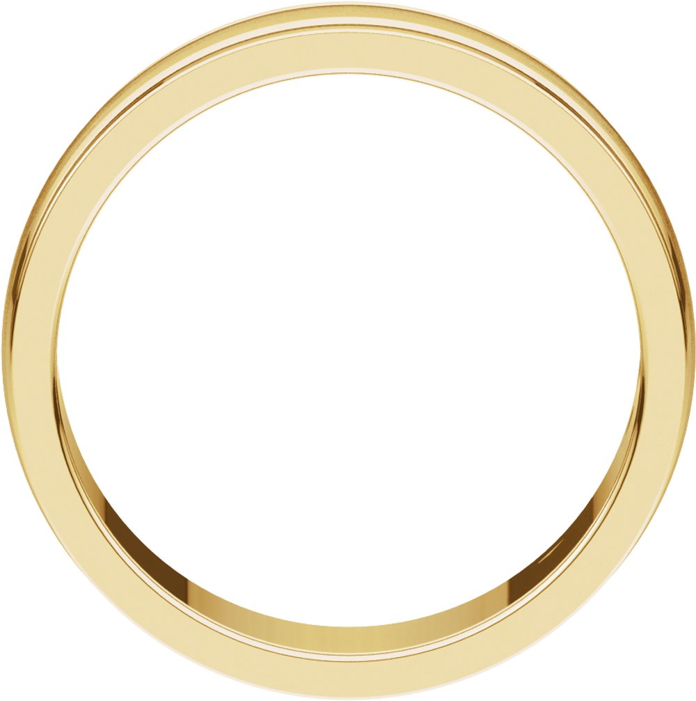 14K Yellow 6 mm Flat Edge Comfort-Fit Band with Milgrain & Satin Finish