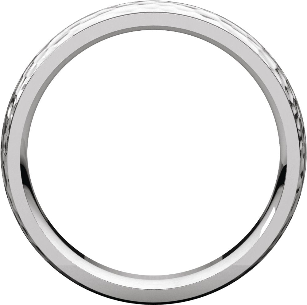 14K White Gold 5 mm Stepped-Edge Comfort-Fit Half Round Band Size 7