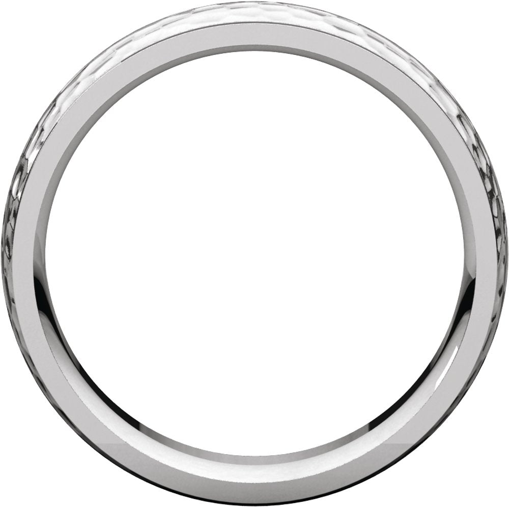 14K White Gold 6 mm Stepped-Edge Comfort-Fit Half Round Band Size 8.5