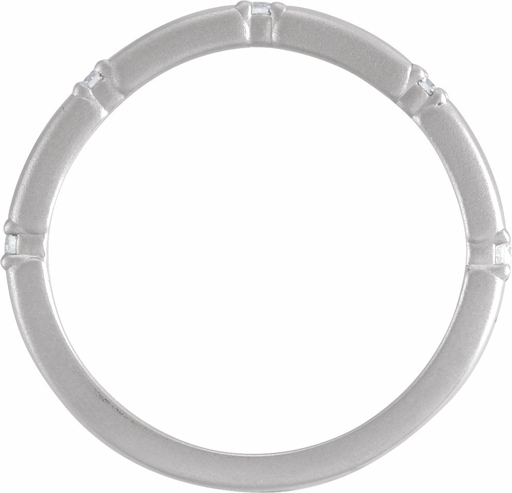 14K White .07 CTW Natural Diamond Five-Stone Anniversary Band