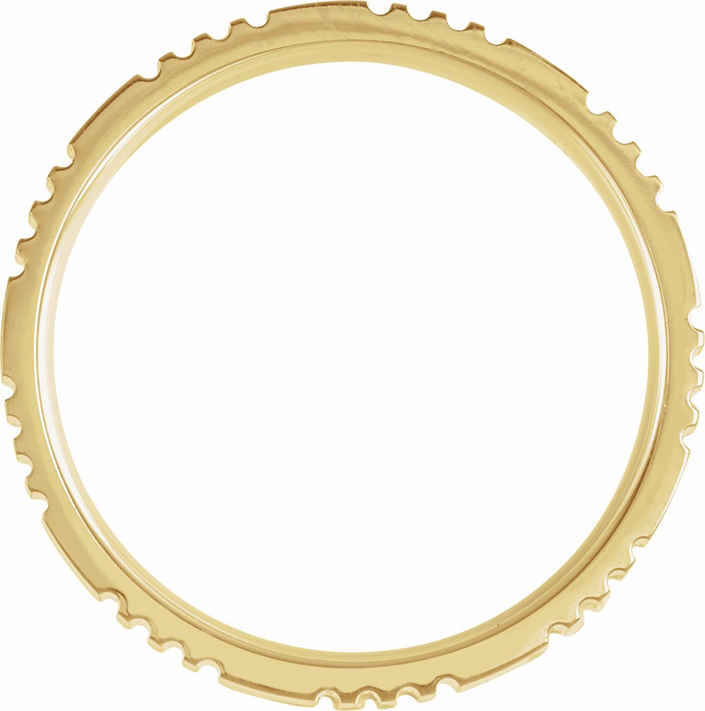 14K Yellow Gold 5 mm Grooved Comfort-Fit Flat Band Size 4.5