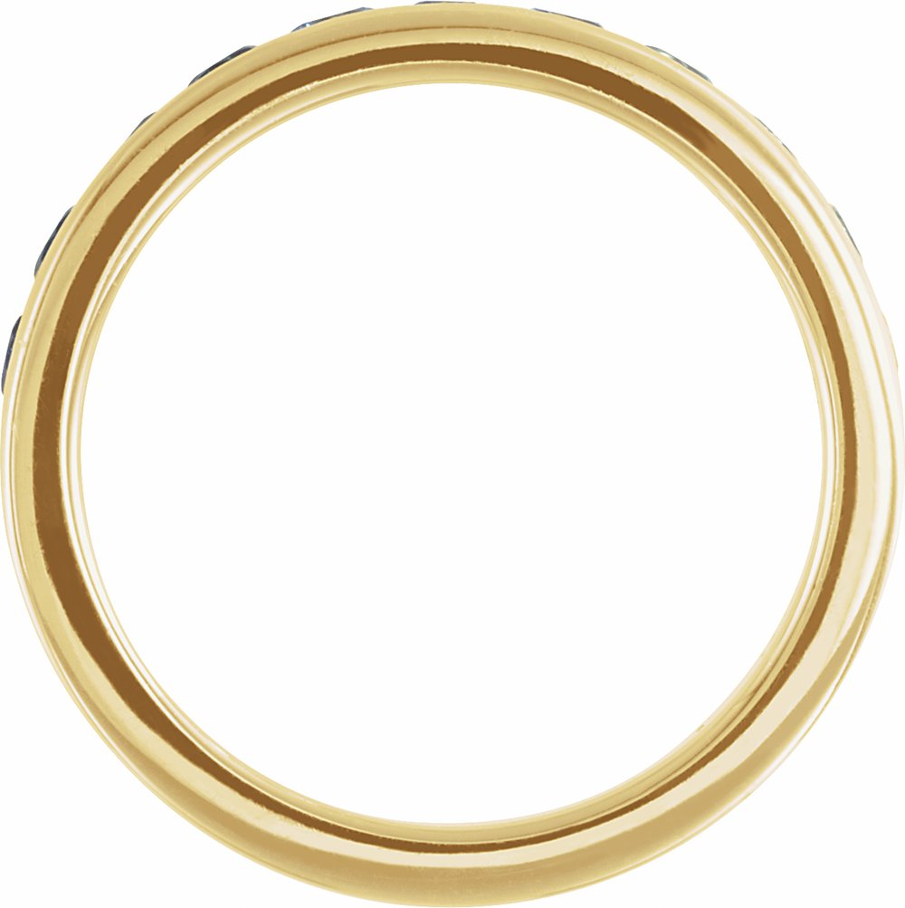 14K Yellow Gold Natural Blue Sapphire & Natural Aquamarine Anniversary Band