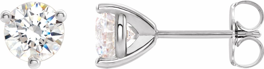 14K White Gold 8 mm Round Stuller Lab-Grown Moissanite™ Earrings