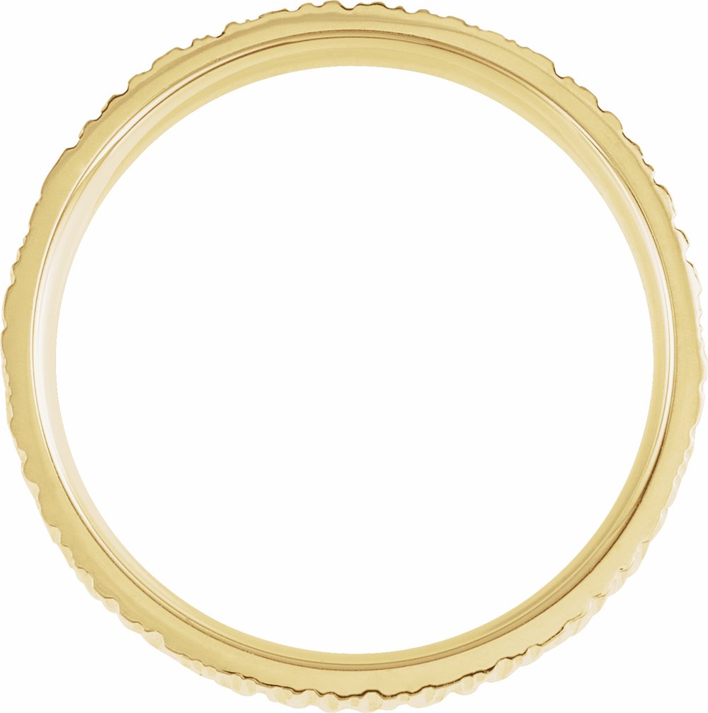 14K Yellow Gold 6 mm Tree Bark-Inspired Comfort-Fit Flat Band Size 4.5