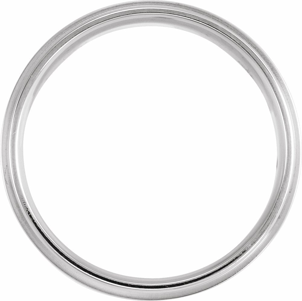 Sterling Silver Inlay 8 mm Comfort-Fit Flat Band