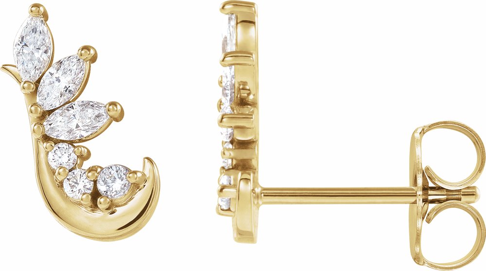 14K Yellow Gold 1/4 CTW Natural Diamond Earring Climbers