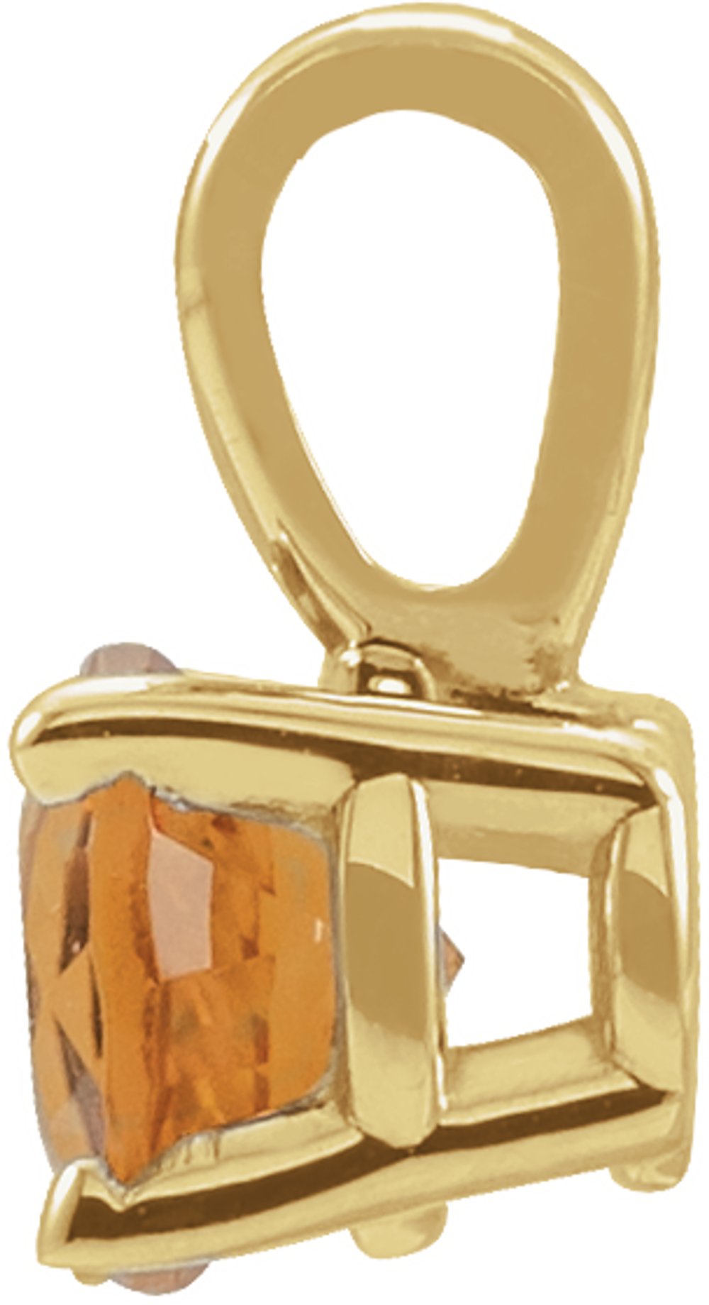 14K Yellow Gold 4 mm Natural Citrine Pendant