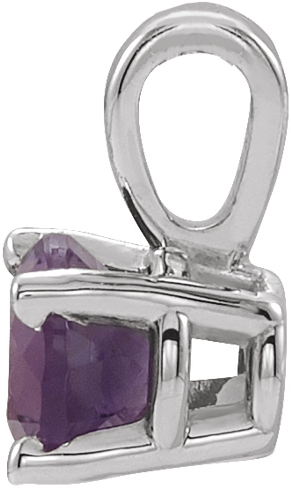 14K White Gold 4 mm Natural Amethyst 16-18" Necklace