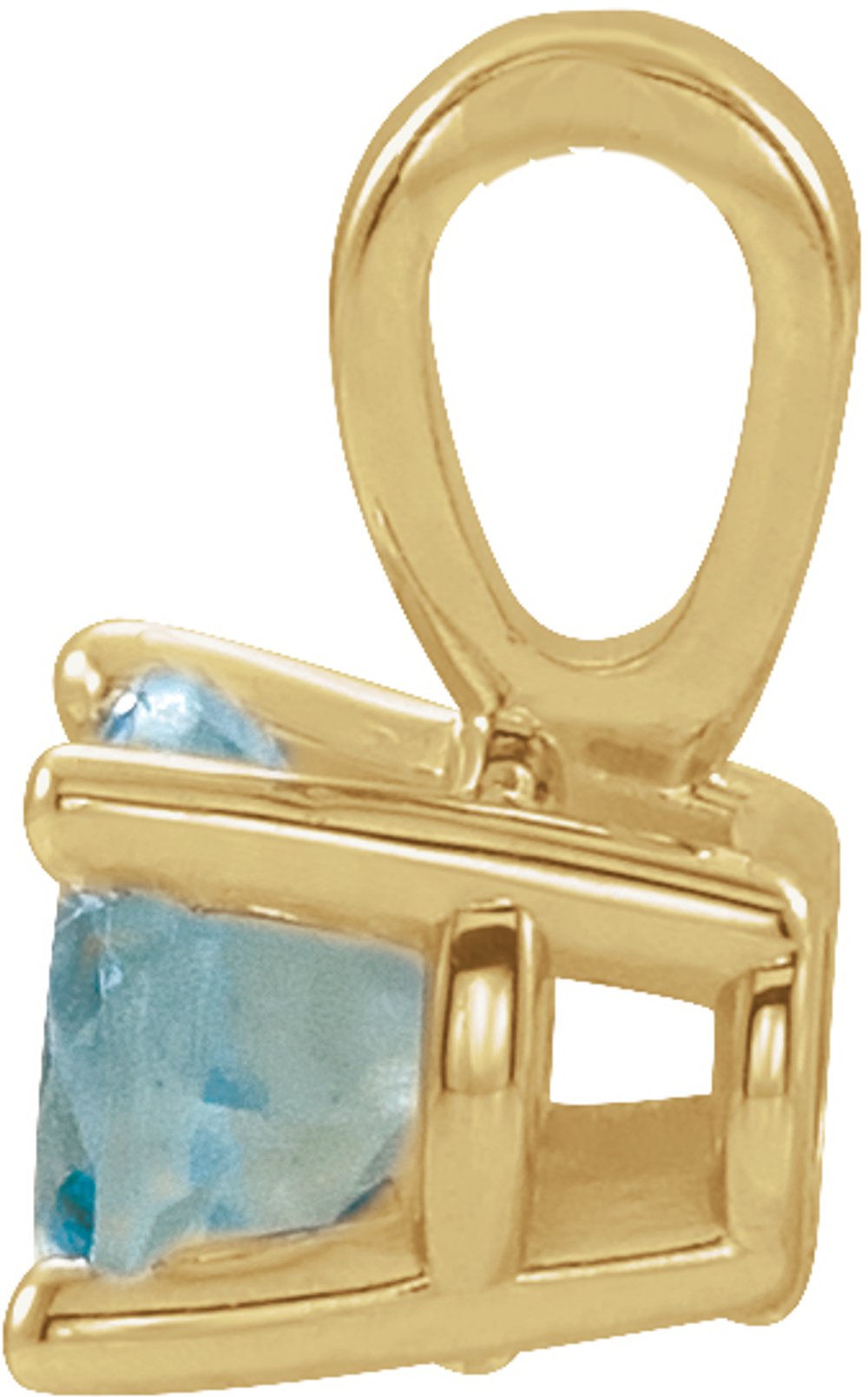 14K Yellow 3 mm Natural Aquamarine Pendant