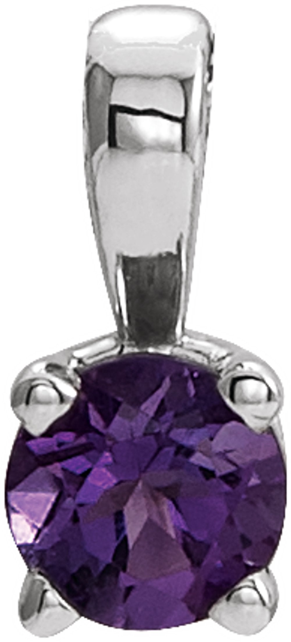 Platinum 3 mm Natural Amethyst Pendant