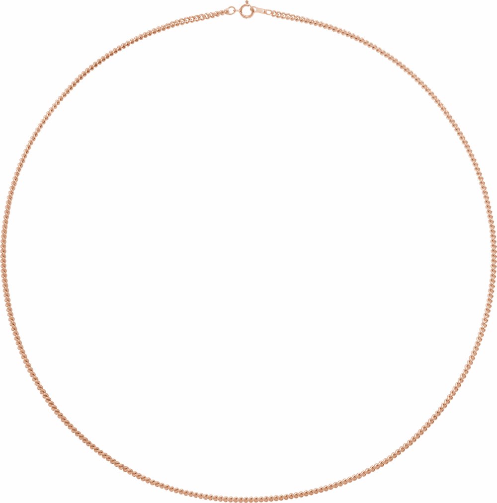 14K Rose 2.25 mm Curb 18" Chain