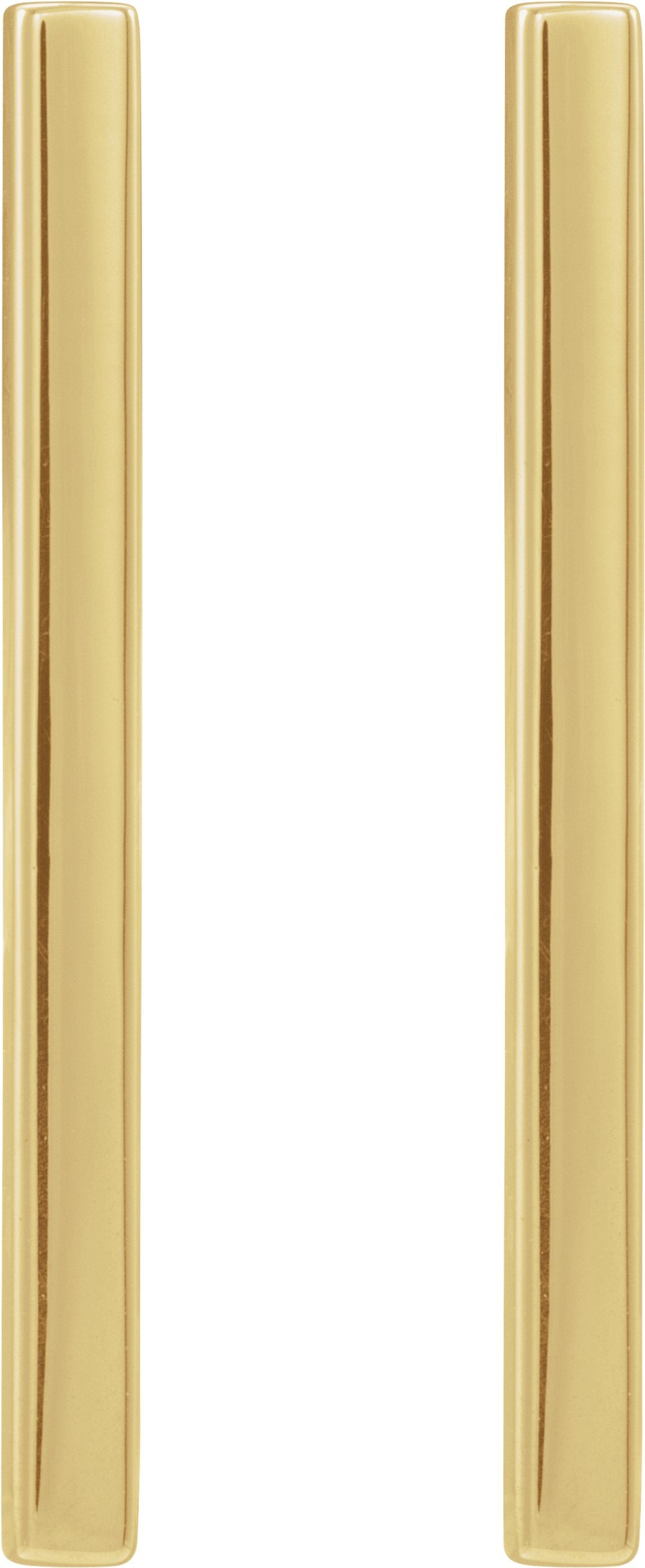 14K Yellow Bar Earrings