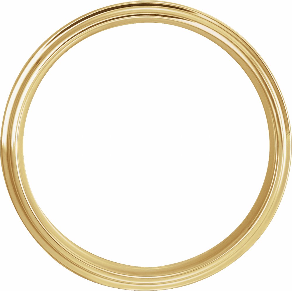 14K Yellow Inlay 5 mm Comfort-Fit Flat Band