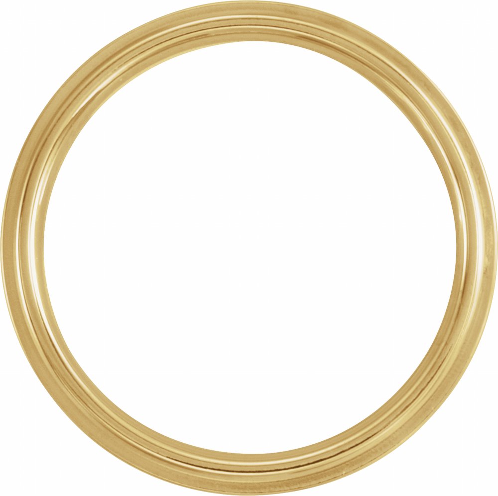 14K Yellow Gold Inlay 3 mm Comfort-Fit Flat Band Size 6