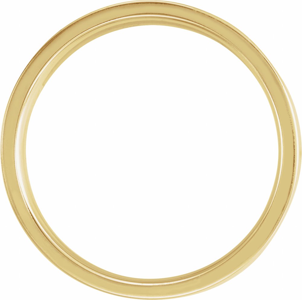 14K Yellow Gold 6 mm Grooved Comfort-Fit Flat Band Size 9