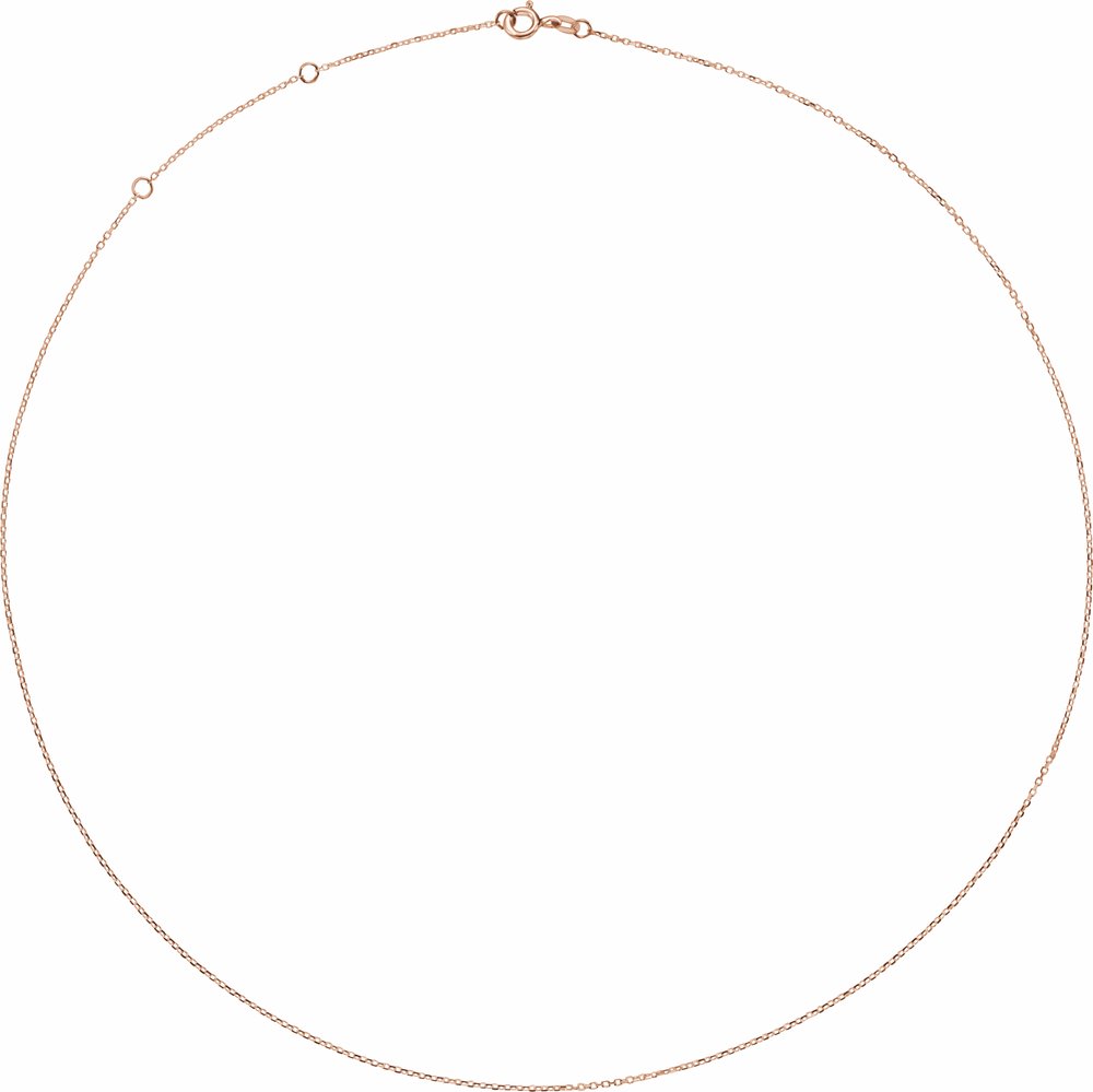 10K Rose Gold 1 mm Adjustable Diamond-Cut Cable 16-18" Chain