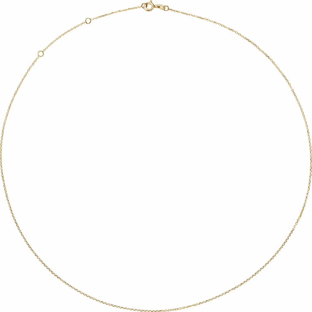 14K Yellow Gold 1 mm Adjustable Diamond-Cut Cable 16-18" Chain