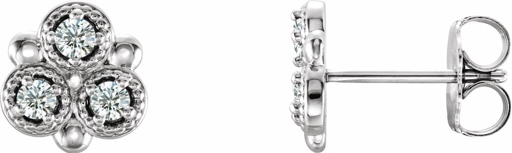 14K White Gold 1/5 CTW Natural Diamond Earrings