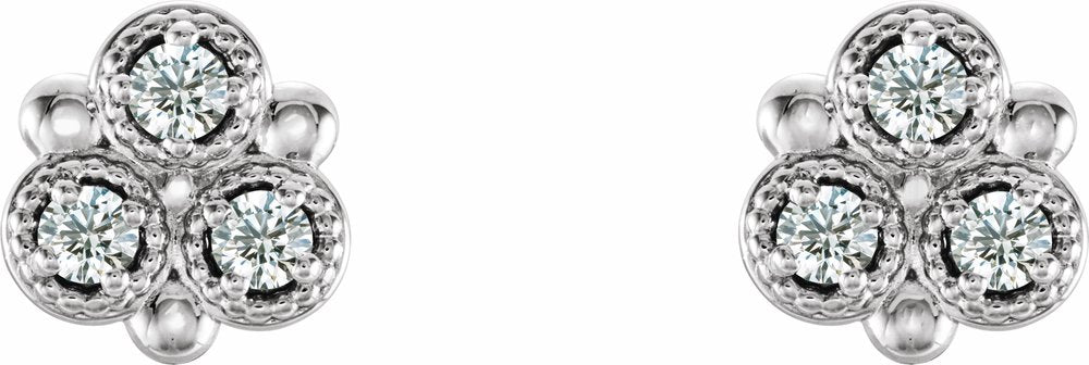 14K White 1/5 CTW Natural Diamond Earrings