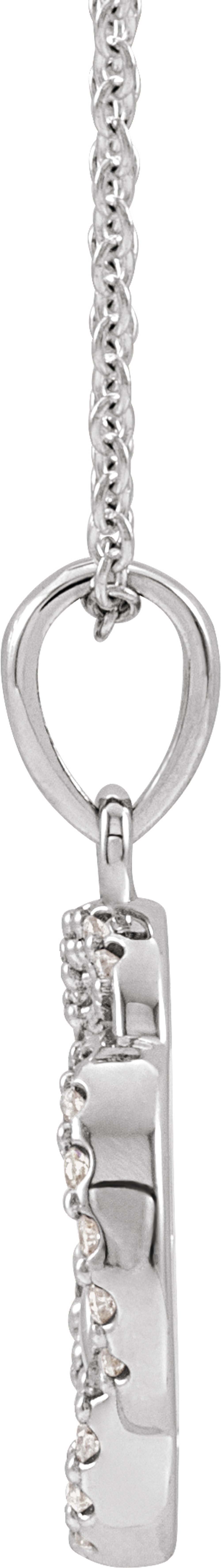 14K White Gold 1/8 CTW Natural Diamond Five-Fold Celtic-Inspired 16-18" Necklace