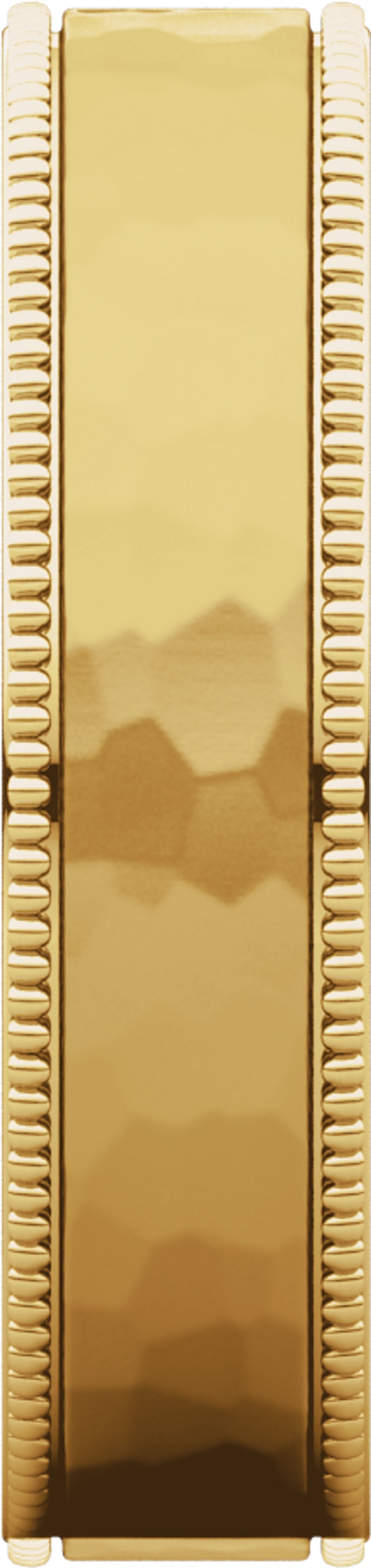 14K Yellow Gold 5 mm Milgrain Edge Comfort-Fit Flat Band Size 7