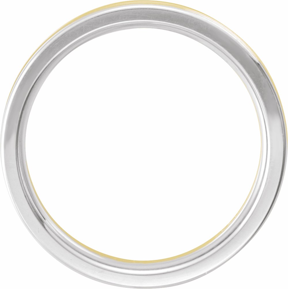 Platinum & 18K Yellow Gold & Platinum 4 mm Grooved Comfort-Fit Half Round Band Size 8.5