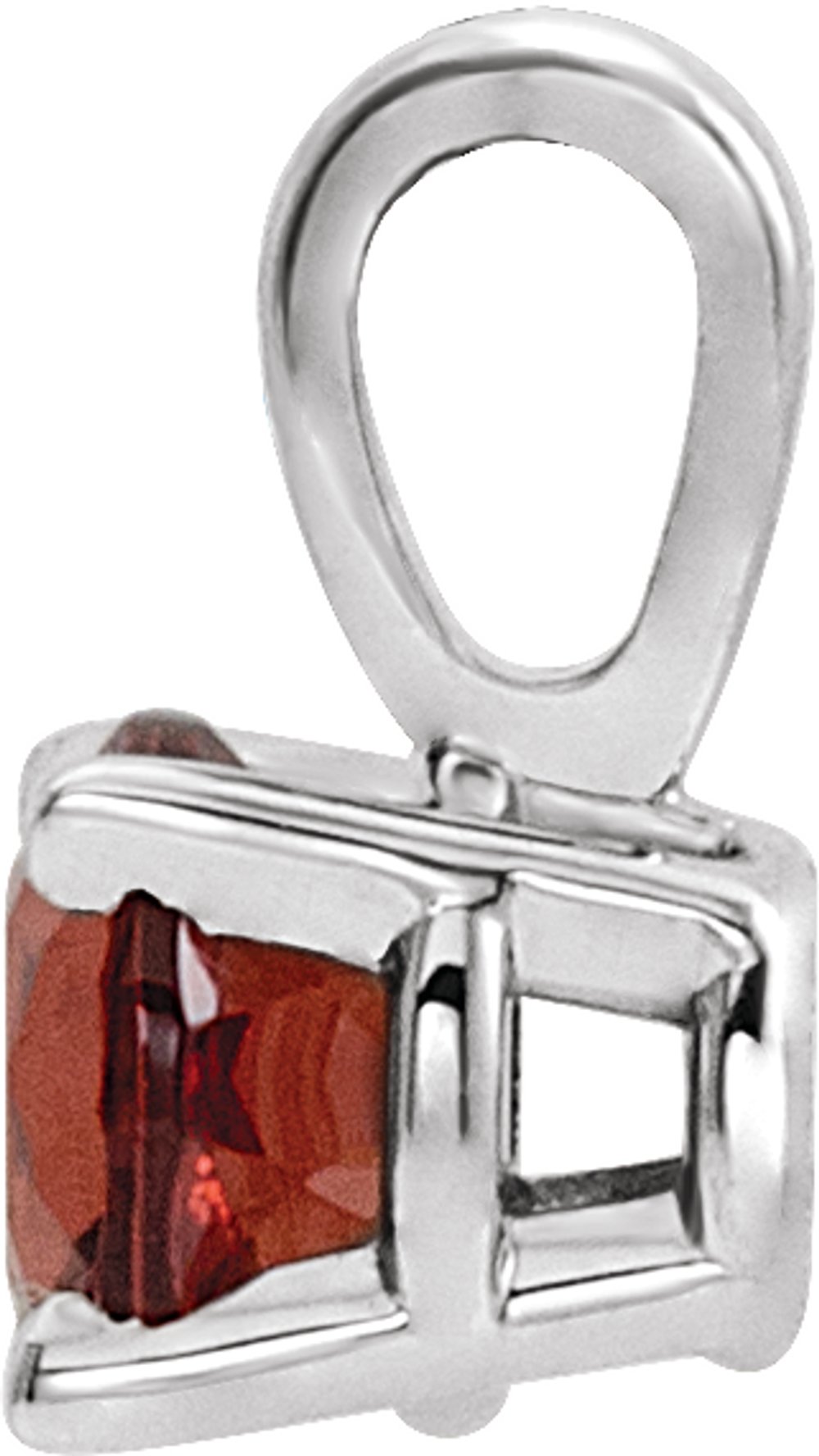Sterling Silver 6 mm Imitation Garnet Pendant