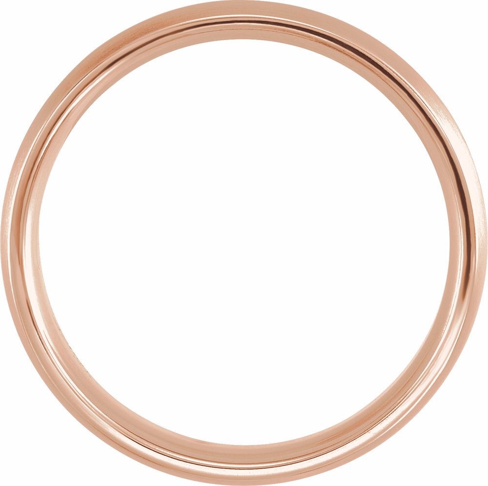 14K Rose/White/Rose 6 mm Comfort-Fit Half Round Band Size 8.5