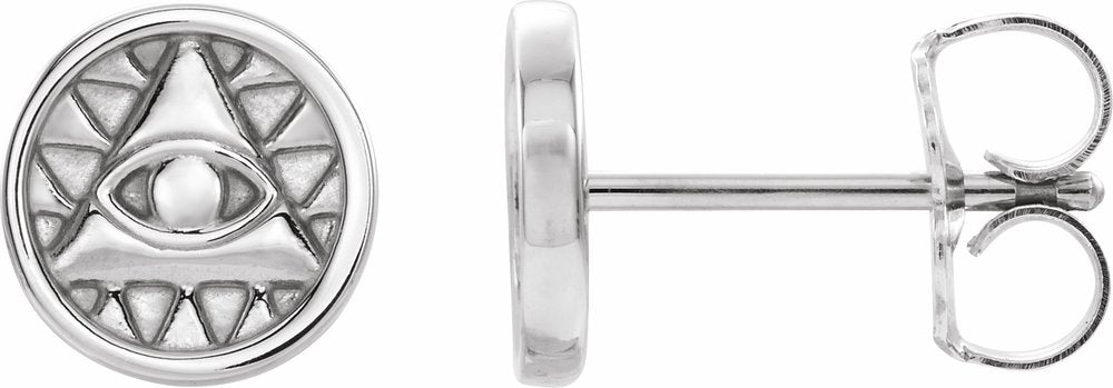 Sterling Silver Eye of Providence Earrings