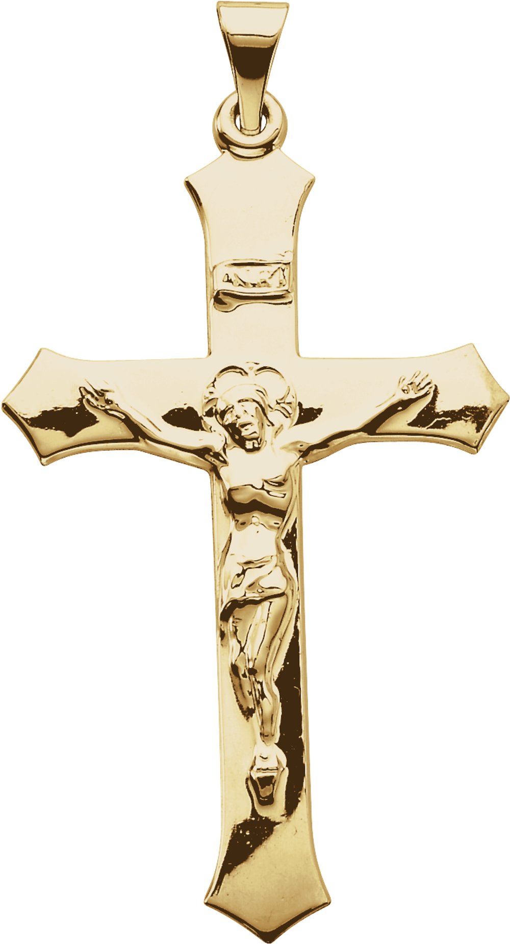 14K Yellow 47.3x25.5 mm Crucifix Pendant