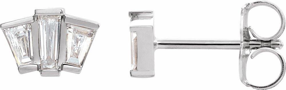 14K White Gold 1/3 CTW Natural Diamond Geometric Cluster Earrings