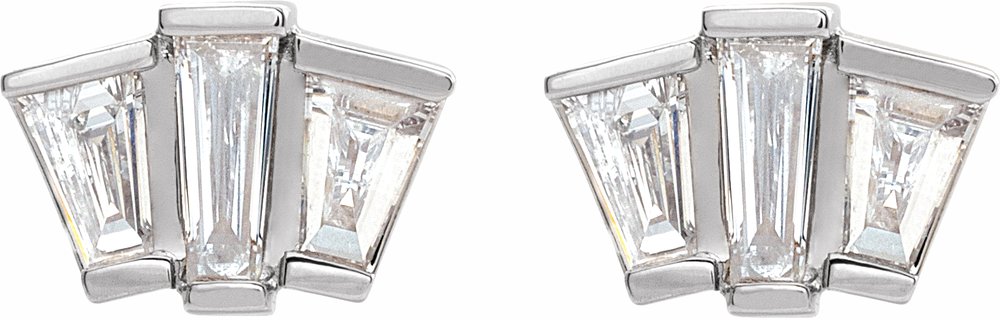 14K White Gold 1/3 CTW Natural Diamond Geometric Cluster Earrings