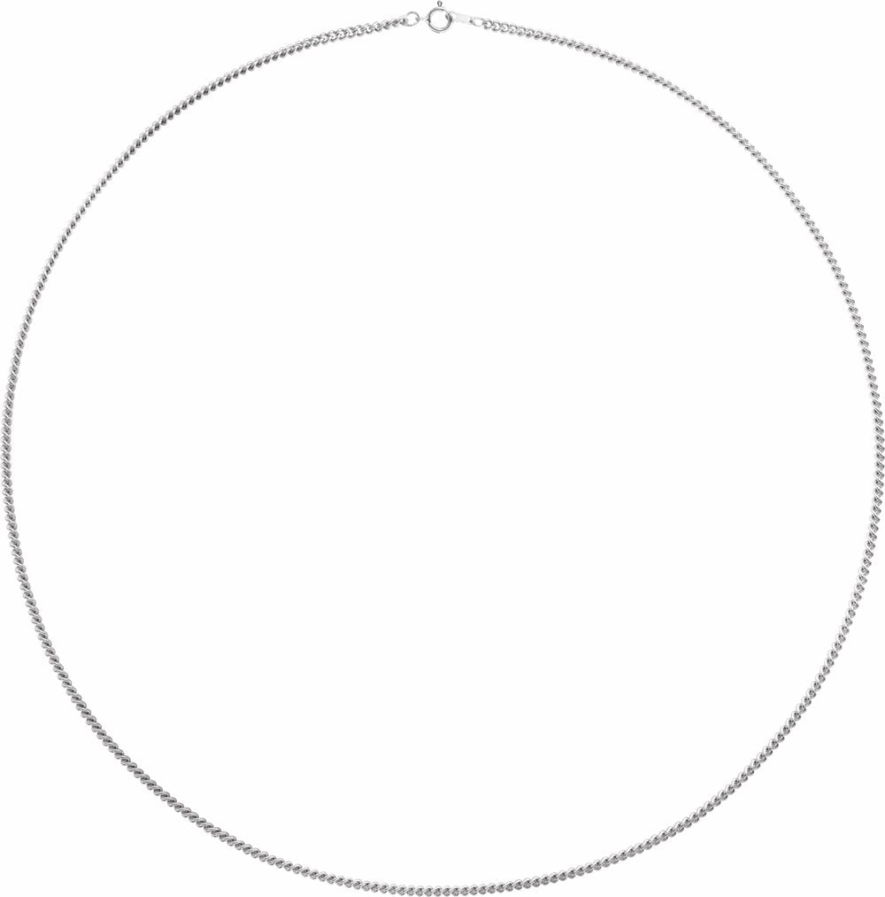 14K White Gold 2.25 mm Curb 18" Chain