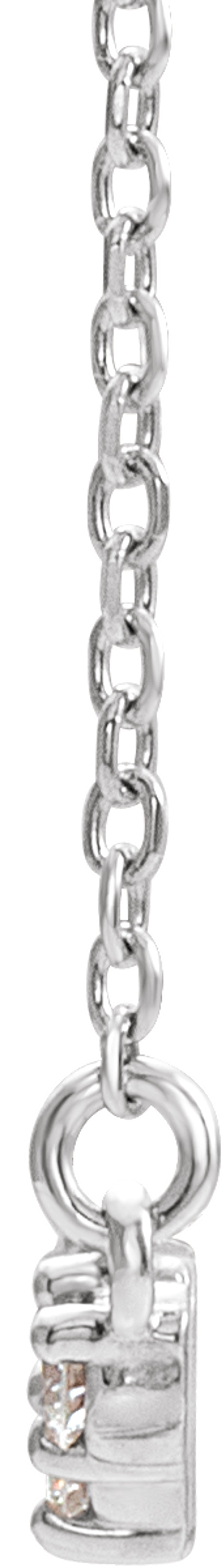 14K White Gold 1/3 CTW Natural Diamond Scattered Bar 18" Necklace