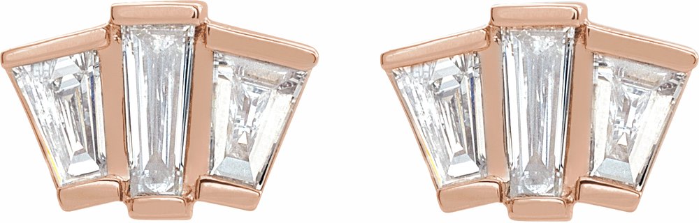 14K Rose 1/3 CTW Natural Diamond Geometric Cluster Earrings