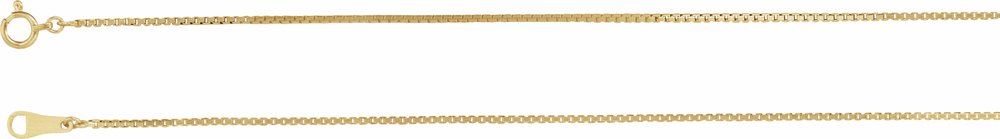 18K Yellow Gold 1 mm Box 16" Chain