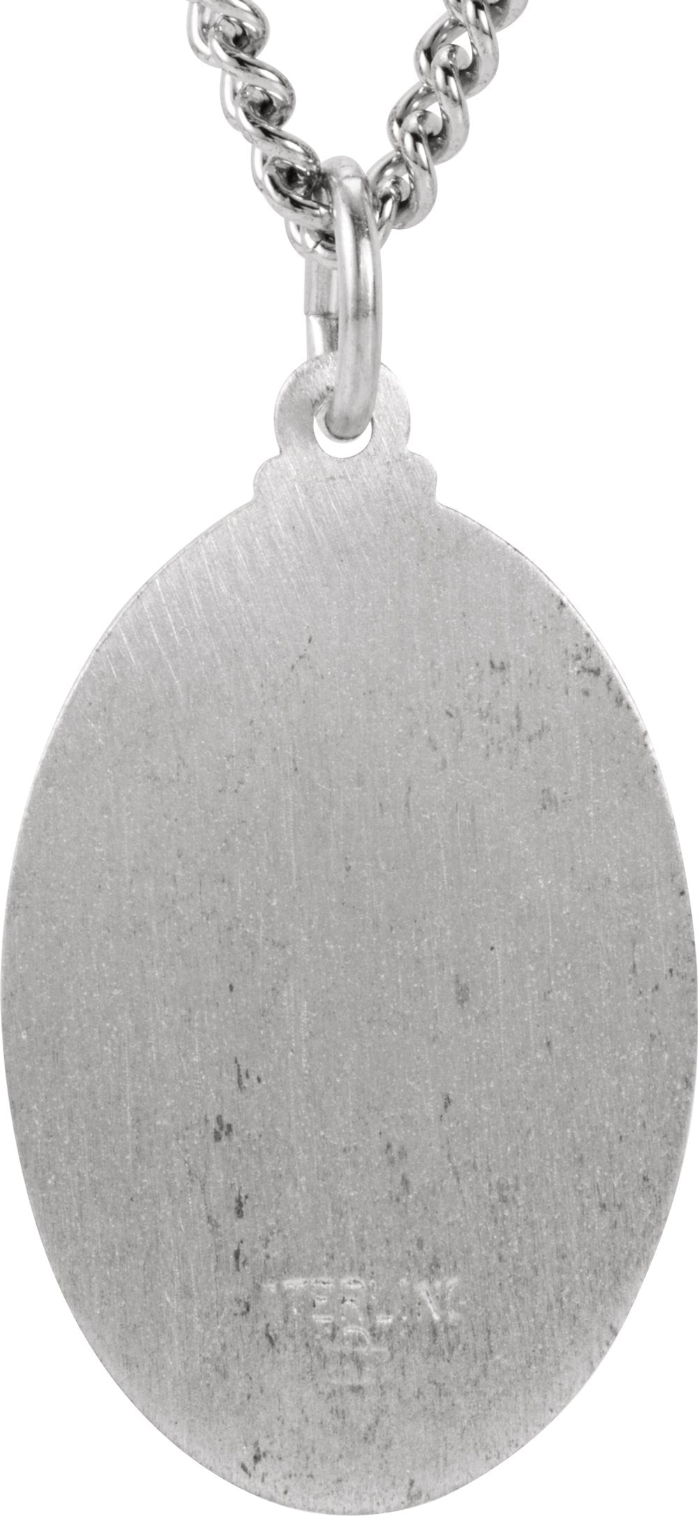Sterling Silver 23.7x16.2 mm Oval St. Jude Thaddeus 24" Necklace
