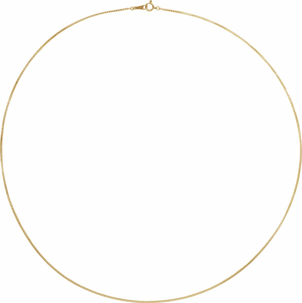 18K Yellow Gold 1 mm Box 16" Chain