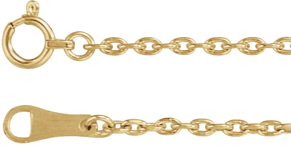 18K Yellow 1.7 mm Cable 16" Chain