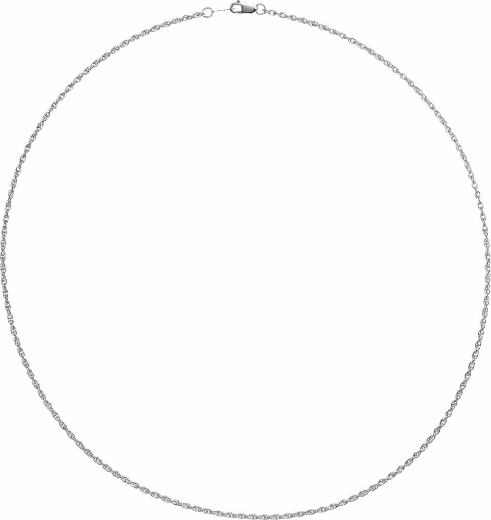10K White 1.75 mm Rope 18" Chain