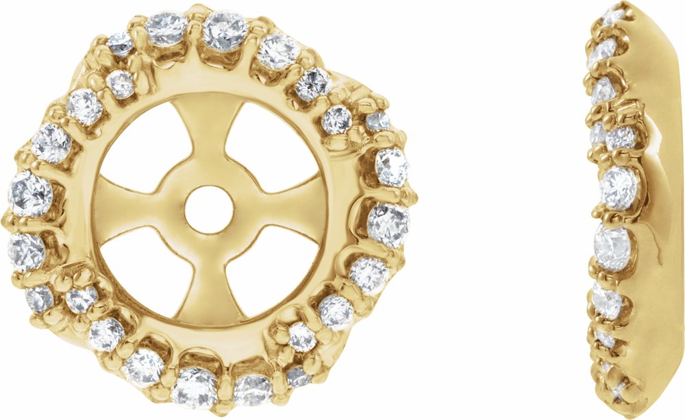 14K Yellow 1/4 CTW Natural Diamond Halo-Style Earring Jackets