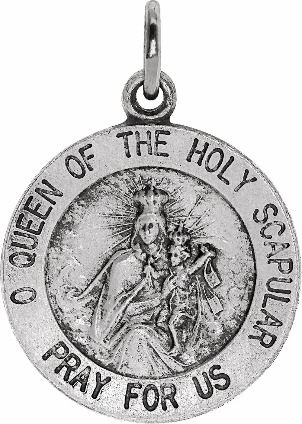 Sterling Silver 15 mm Scapular Medal