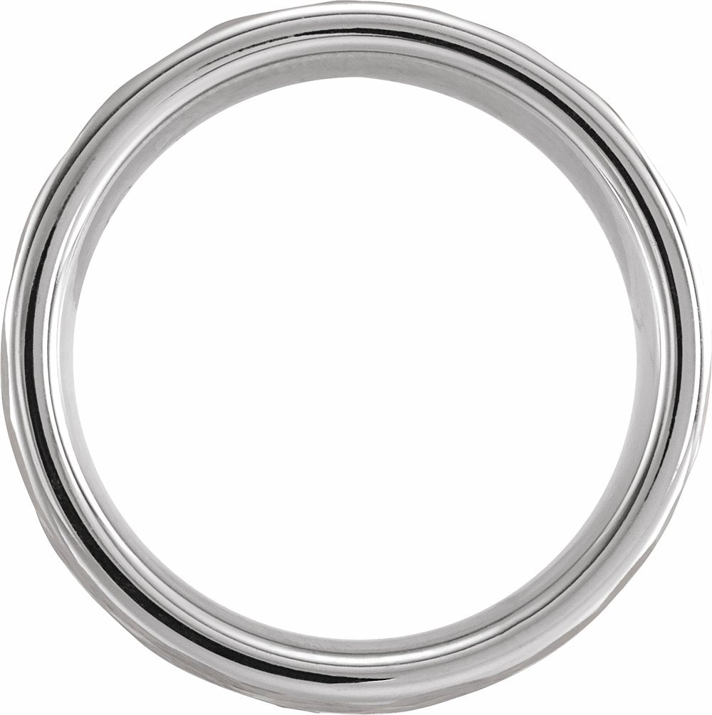 18K White Gold PVD Tungsten 8 mm Comfort-Fit Flat Band Size 7