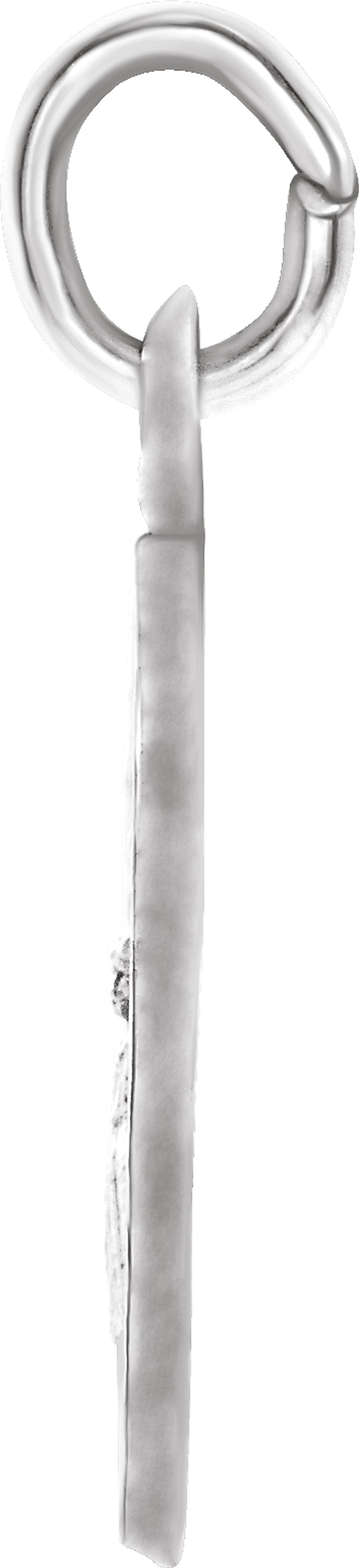 14K White 15 mm Guardian Angel Medal