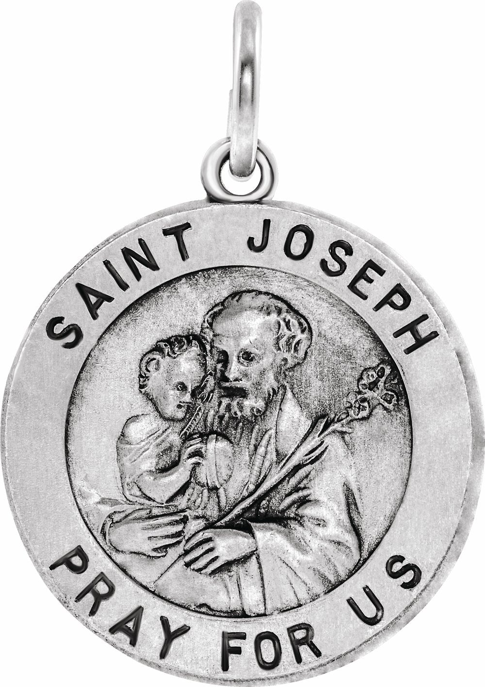 Sterling Silver 18 mm St. Joseph Medal