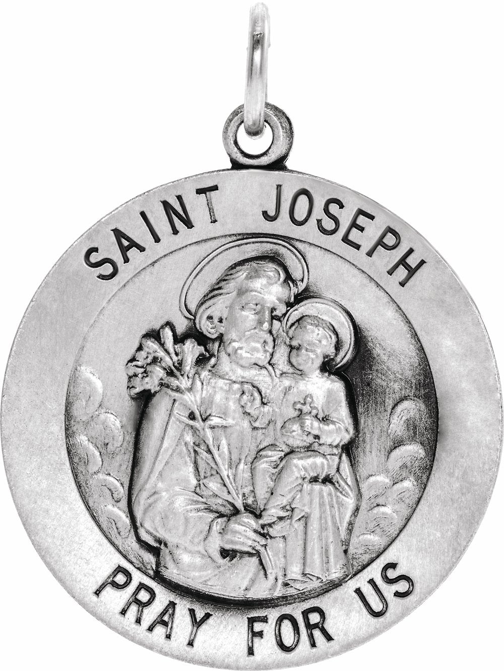 Sterling Silver 25 mm St. Joseph Medal