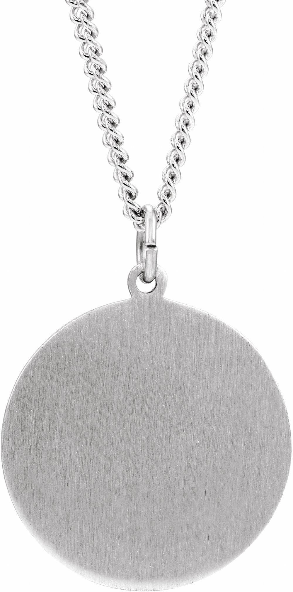 Sterling Silver 22 mm Round St. Florian Medal 24" Necklace