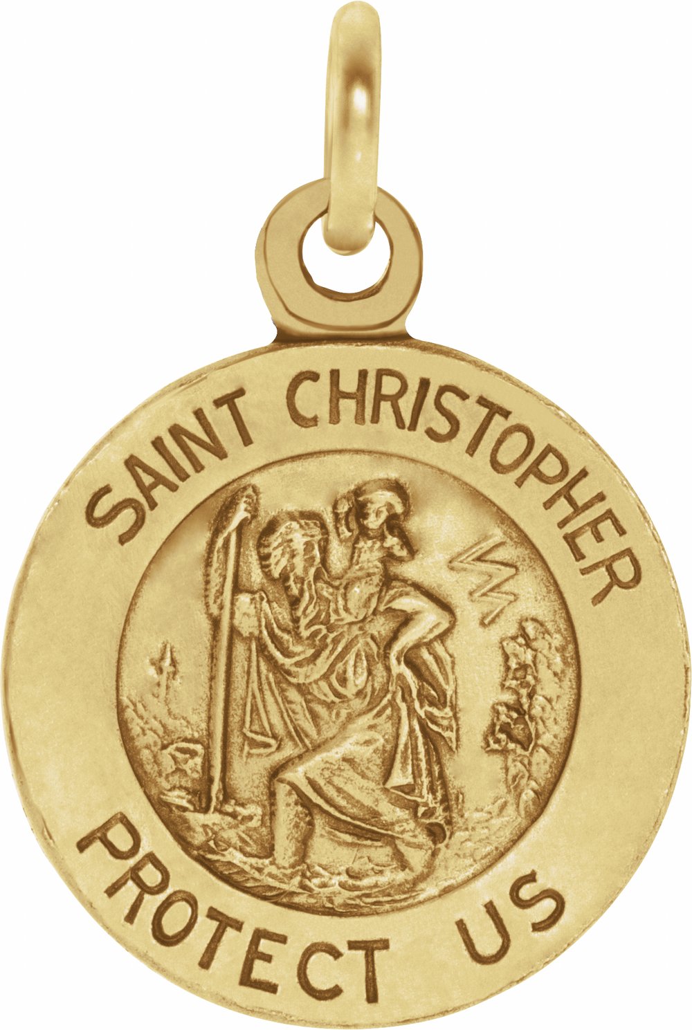 14K Yellow Gold 12 mm St. Christopher Medal