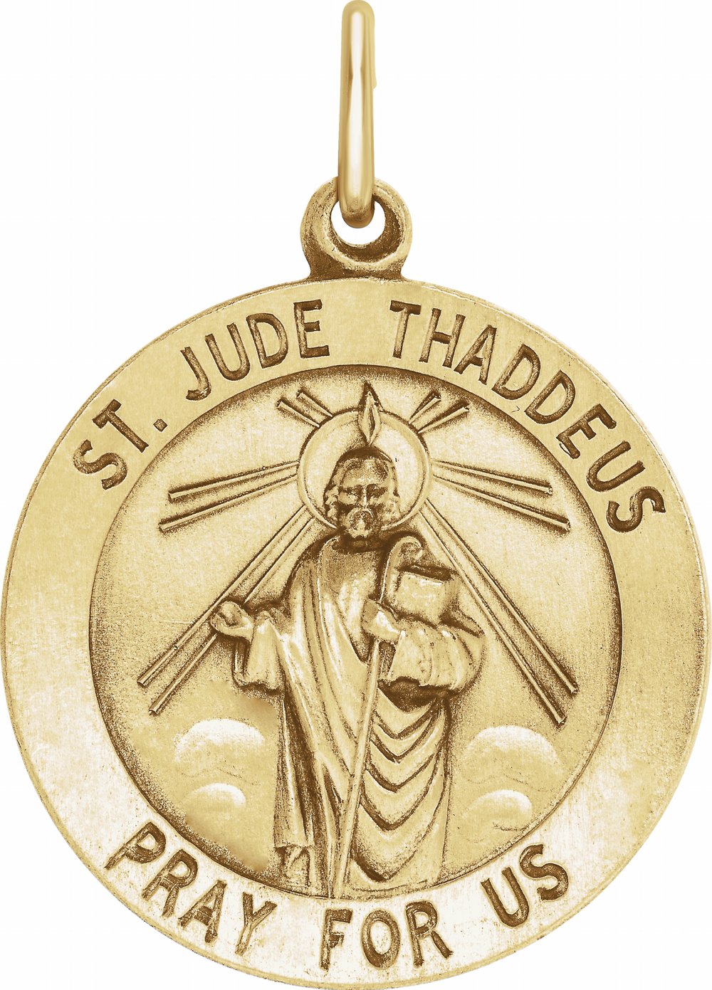 14K Yellow 22 mm Round St. Jude Thaddeus Medal